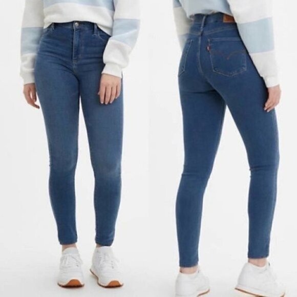 NWT Levis 720 Medium Blue Wash High Rise Skinny Jeans Size 27 - Picture 1 of 9